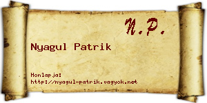 Nyagul Patrik névjegykártya